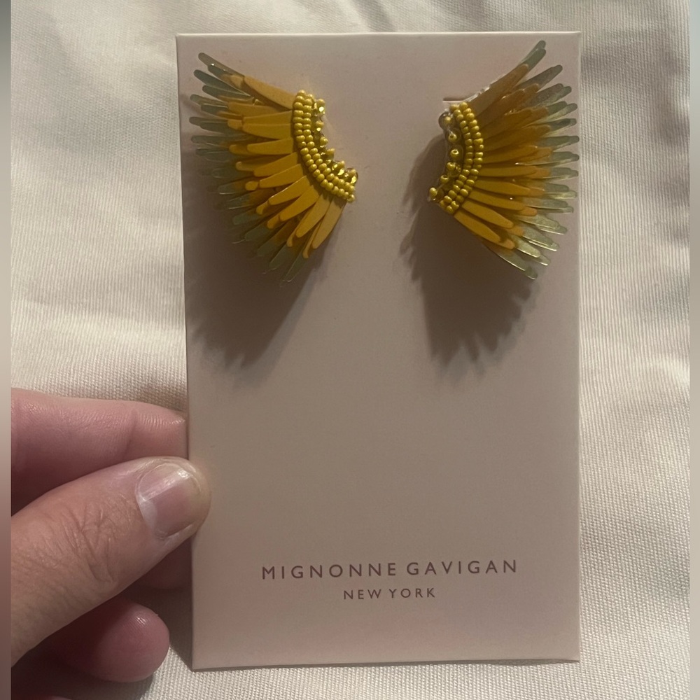 MIGNONNE GAVIGAN Mini Madeline earrings in Mustard and Gold